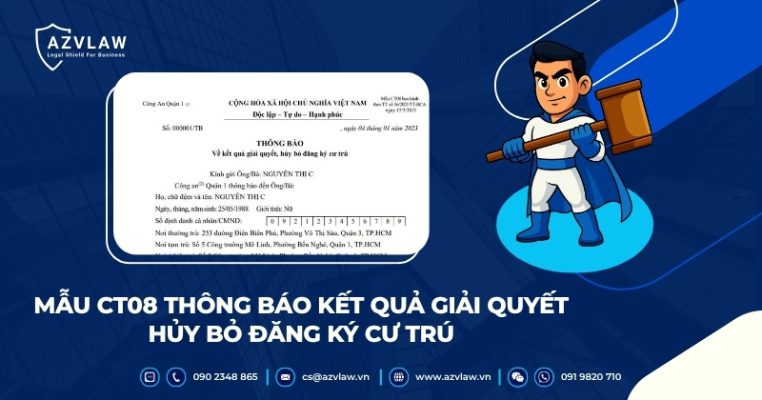 Mẫu CT08 thông báo kết quả giải quyết hủy bỏ đăng ký cư trú