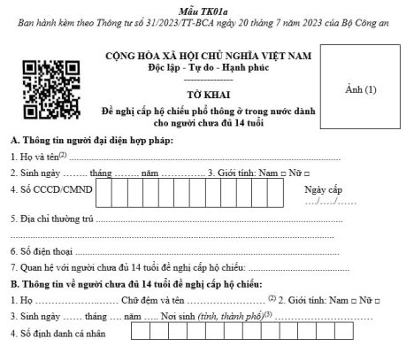 Mẫu tờ khai TK01a