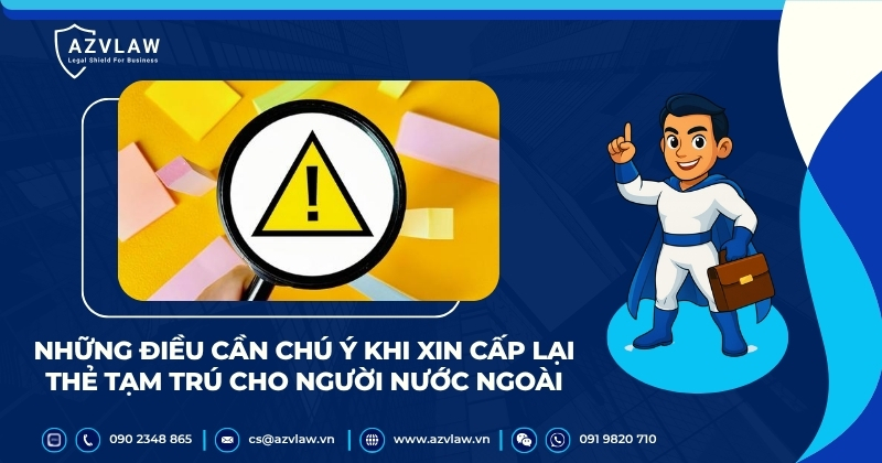Những điều cần chú ý khi xin cấp lại thẻ tạm trú cho người nước ngoài