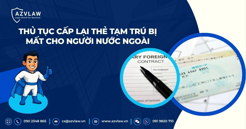 Thủ tục cấp lại thẻ tạm trú bị mất cho người nước ngoài
