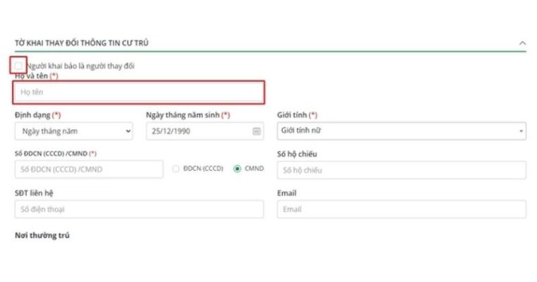 Khai báo thông tin cư trú theo hướng dẫn