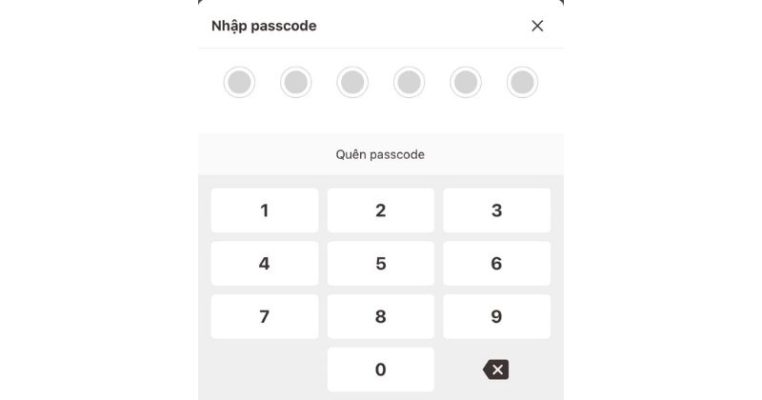 Nhập Passcode