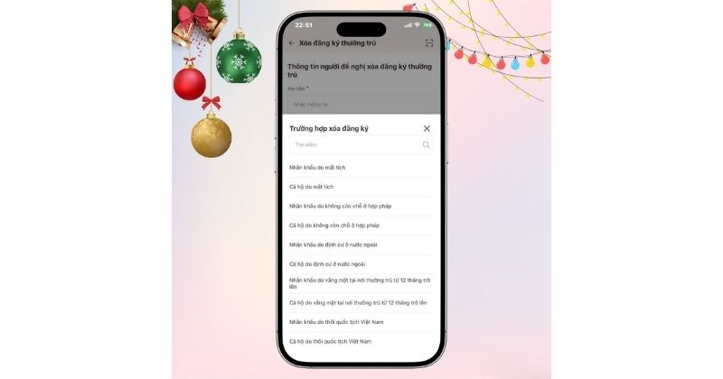Chọn đúng lý do xóa đăng ký thường trú