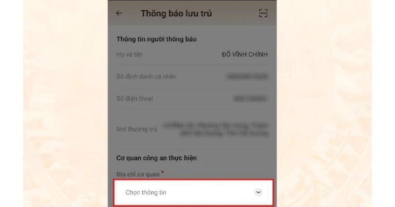 Cung cấp thông tin Cơ quan công an và loại hình cư trú