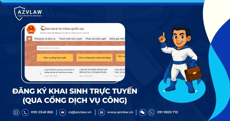 Đăng ký khai sinh trực tuyến (qua Cổng Dịch vụ công)