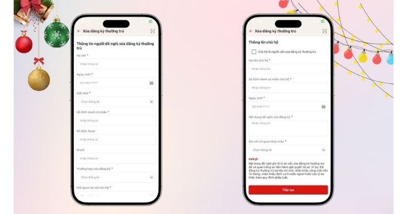 Điền đầy đủ thông tin theo yêu cầu