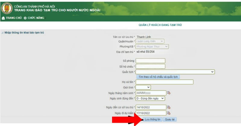 Hoàn tất đăng ký thẻ tạm trú