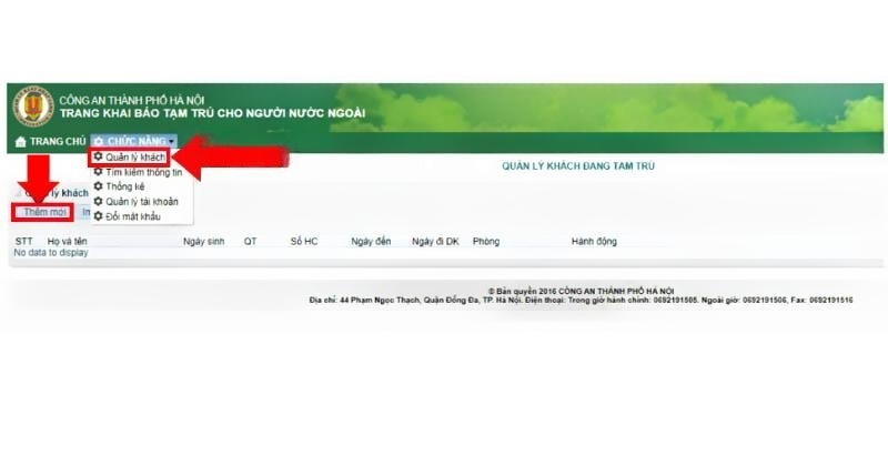 Thêm mới chức năng đăng ký thẻ tạm trú