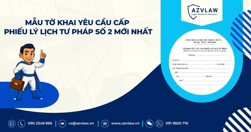 Mẫu Tờ khai yêu cầu cấp Phiếu lý lịch tư pháp số 2
