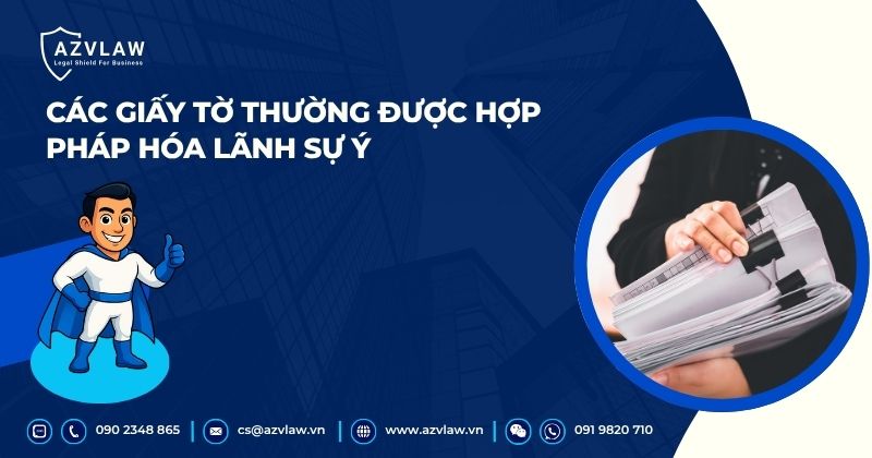 Các giấy tờ thường được hợp pháp hóa lãnh sự Ý