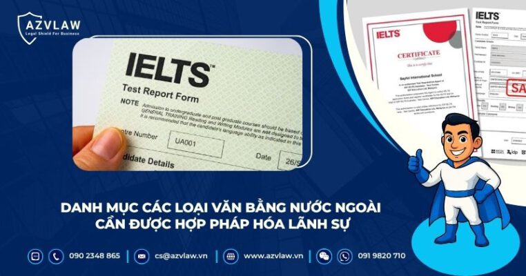 Danh mục các loại văn bằng nước ngoài cần được hợp pháp hóa lãnh sự