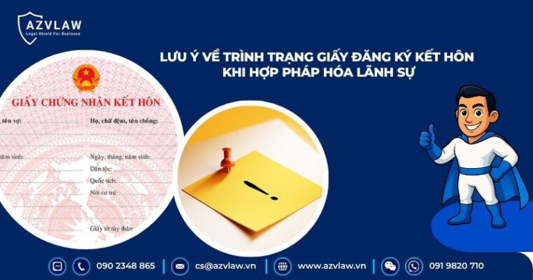 Lưu ý về trình trạng giấy đăng ký kết hôn khi hợp pháp hóa lãnh sự