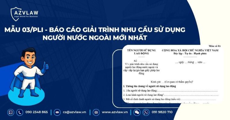 Mẫu 03/PLI - Báo cáo giải trình nhu cầu sử dụng người nước ngoài mới nhất