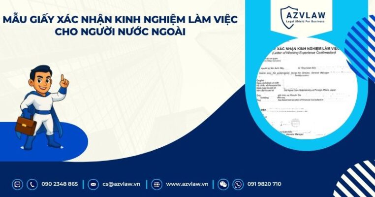 Mẫu giấy xác nhận kinh nghiệm làm việc cho người nước ngoài