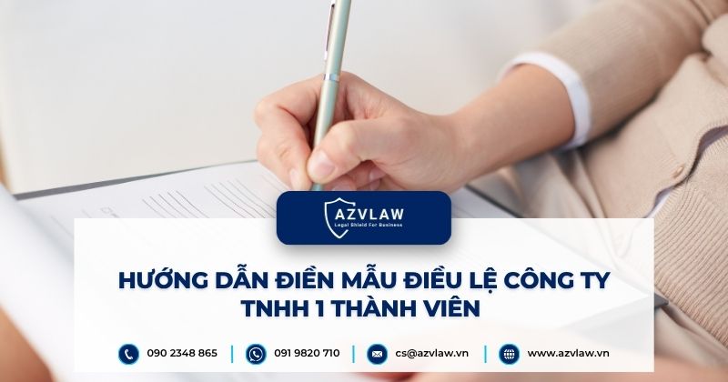 Hướng dẫn điền mẫu điều lệ công ty TNHH 1 thành viên