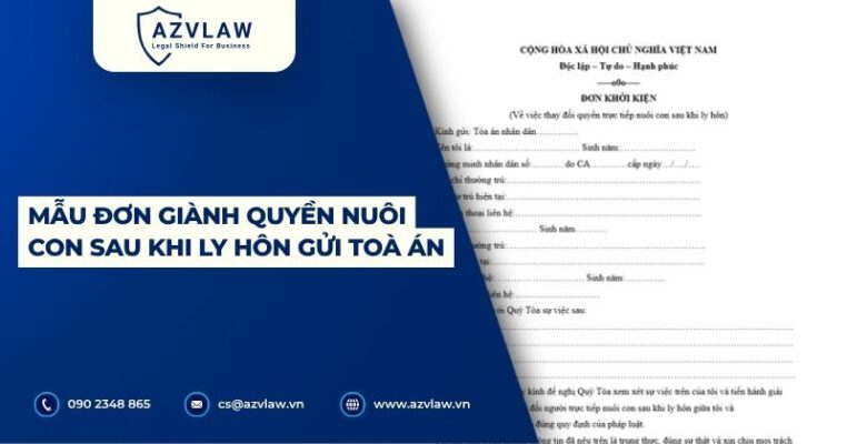 Mẫu đơn giành quyền nuôi con sau khi ly hôn gửi Toà án
