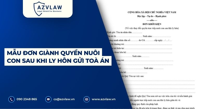 Mẫu đơn giành quyền nuôi con sau khi ly hôn gửi Toà án