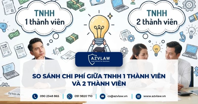 So sánh chi phí giữa TNHH 1 thành viên và 2 thành viên