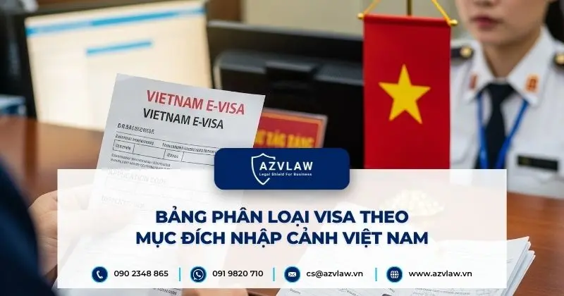 Bảng phân loại visa theo mục đích nhập cảnh Việt Nam